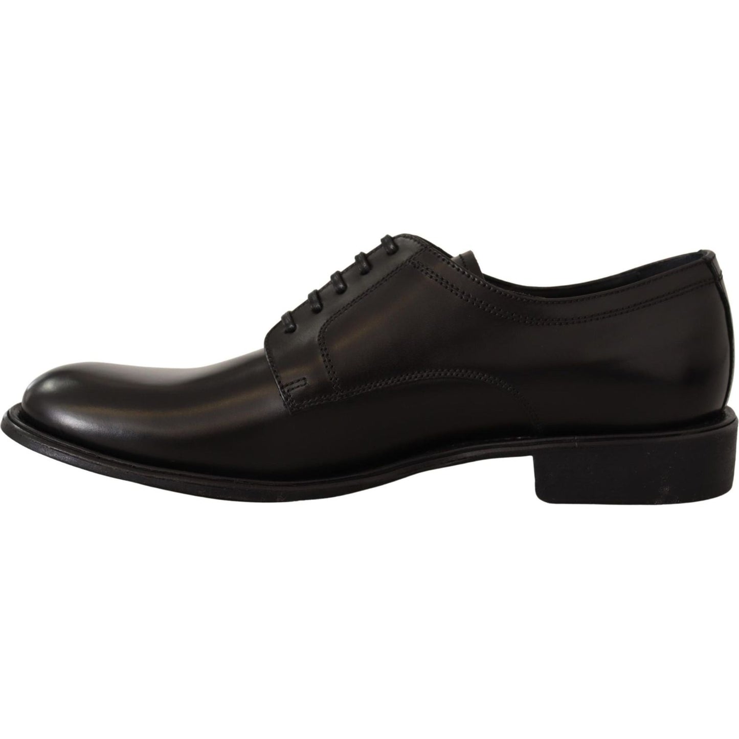 Elegant Black Leather Formal Derby Shoes