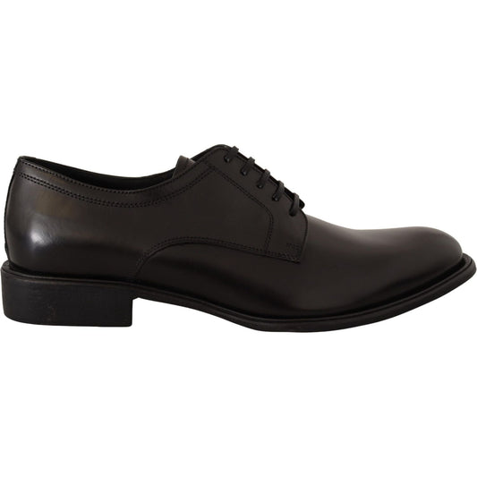 Elegant Black Leather Formal Derby Shoes