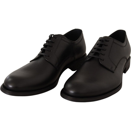 Elegant Black Leather Derby Shoes