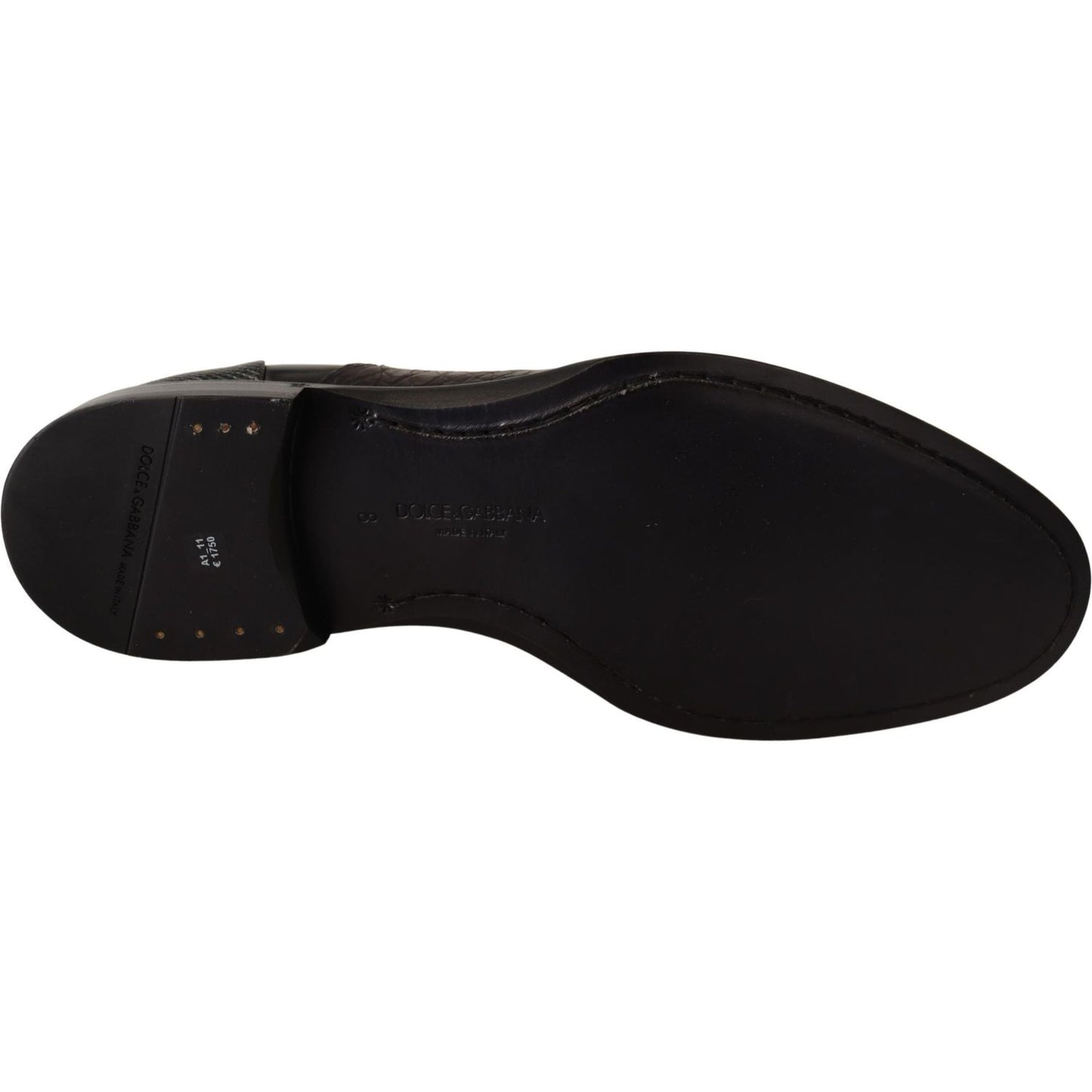 Dolce & Gabbana Black Leather Exotic Skins Formal Shoes