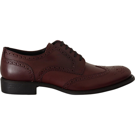 Elegant Bordeaux Leather Derby Shoes