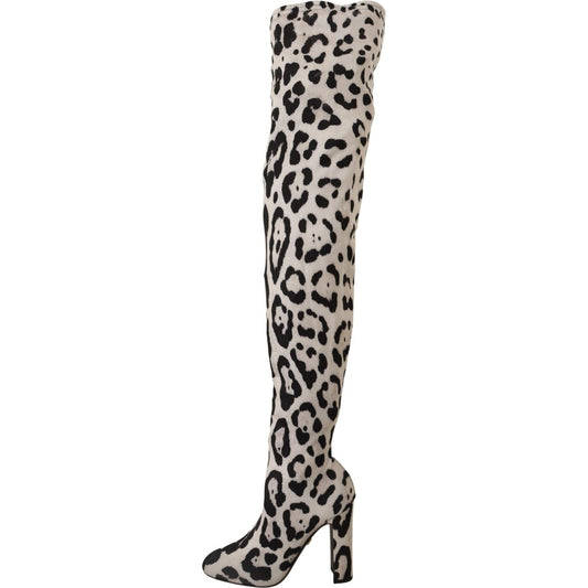 Chic Leopard High-Heel Over-Knee Boots