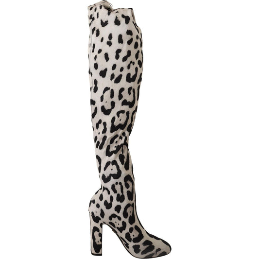 Dolce & Gabbana Chic Leopard High-Heel Over-Knee Boots Dolce & Gabbana