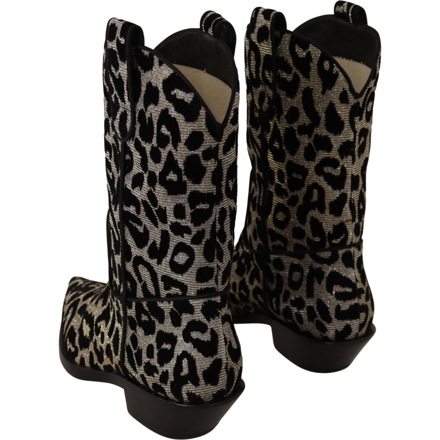 Elegant Leopard Print Mid Calf Boots