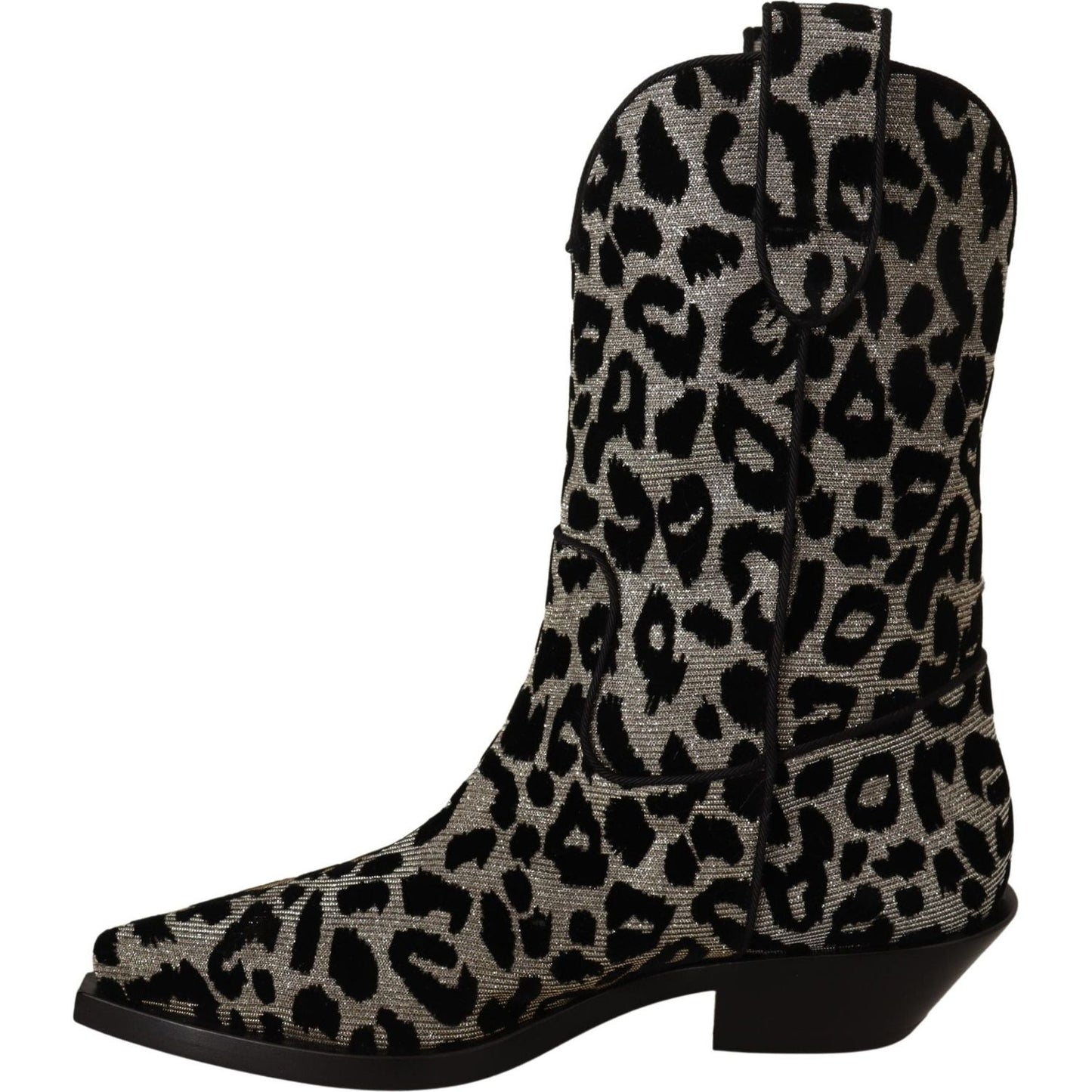 Elegant Leopard Print Mid Calf Boots