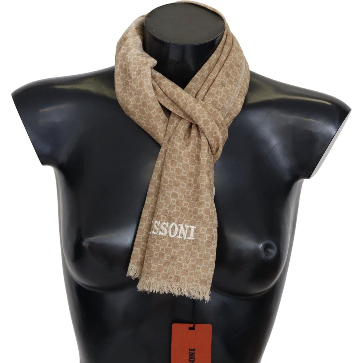 Elegant Wool Scarf with Signature Design