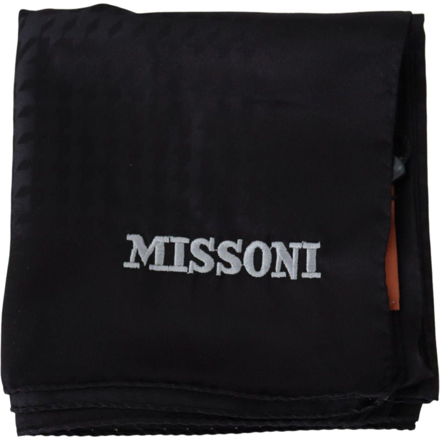 Missoni Black Wool Knit Unisex Neck Wrap Shawl Scarf