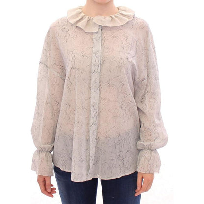 Vika Gazinskaya Blue Cotton Blouse Tunic Vika Gazinskaya