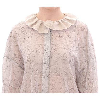 Vika Gazinskaya Blue Cotton Blouse Tunic Vika Gazinskaya