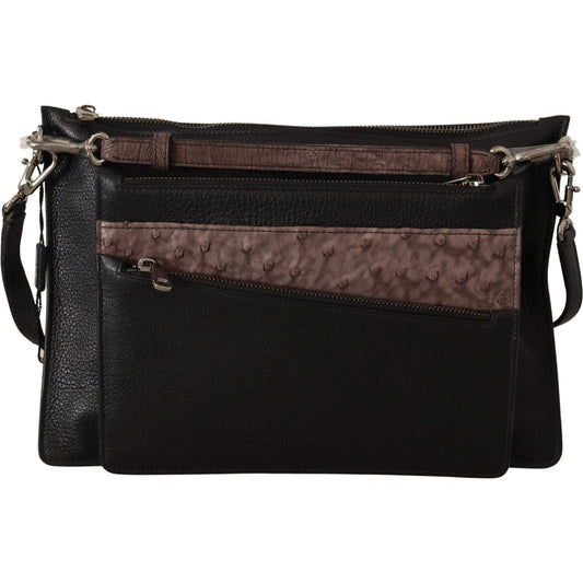 Elegant Black Leather Sling Shoulder Bag