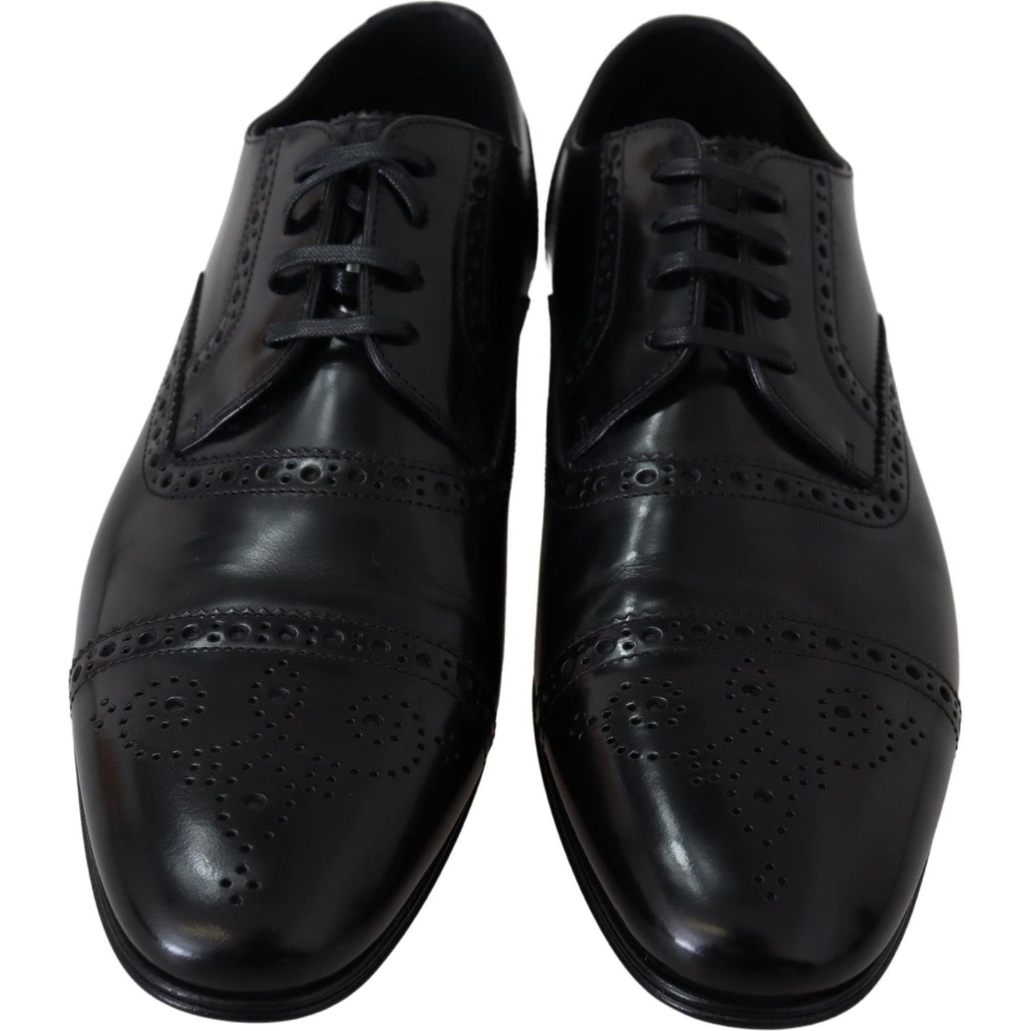 Elegant Black Leather Formal Derby Shoes