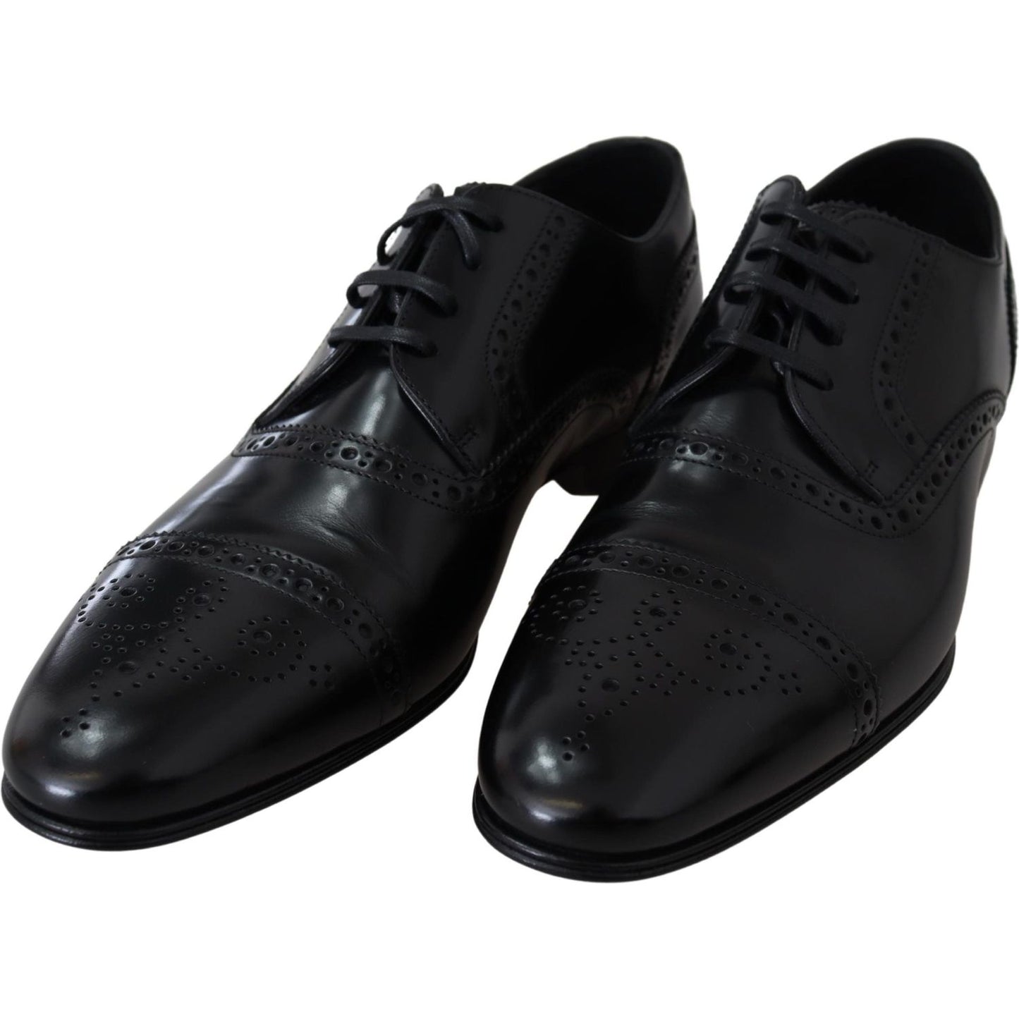 Elegant Black Leather Formal Derby Shoes