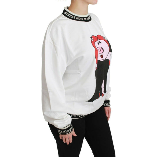 Chic Crew-Neck Pullover Sweater with Unique Print