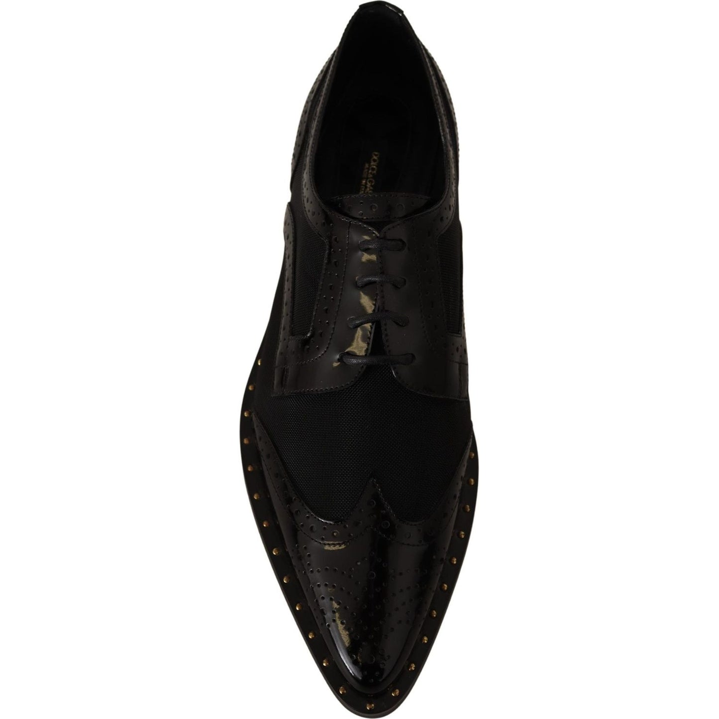 Elegant Gold-Trimmed Black Oxford Lace-Ups