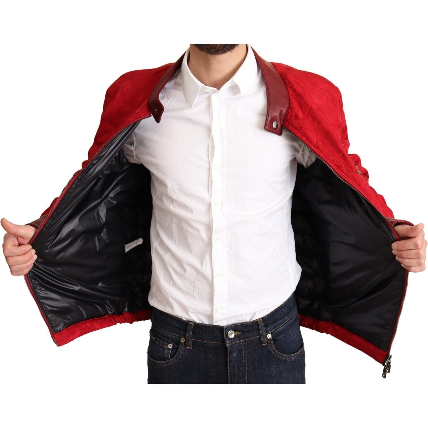 Red and Gold Bomber Designer Jacket