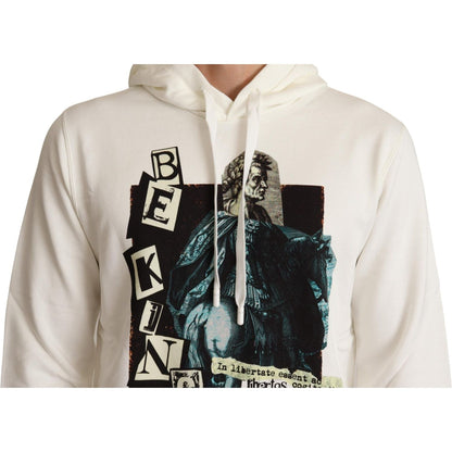 Dolce & Gabbana White King Ceasar Cotton Hooded Sweater
