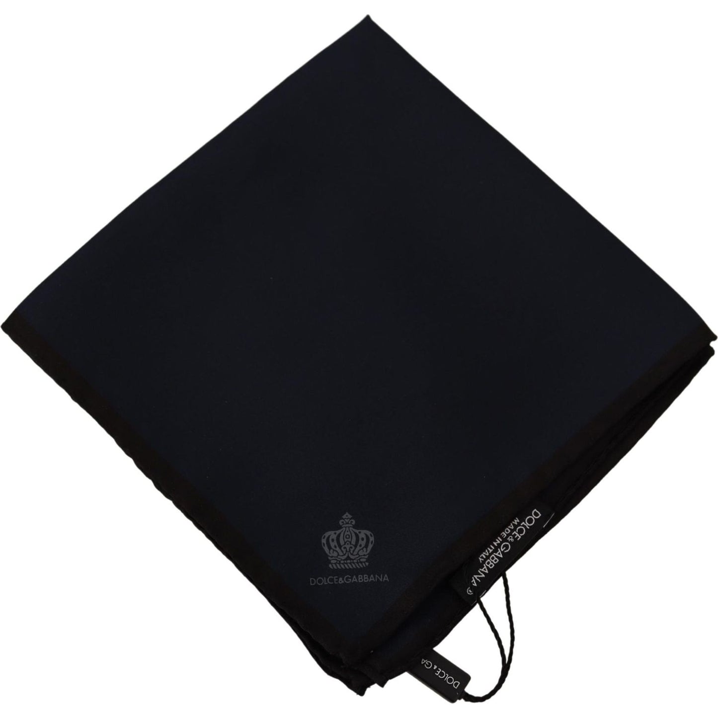 Elegant Silk Black Pocket Square Handkerchief