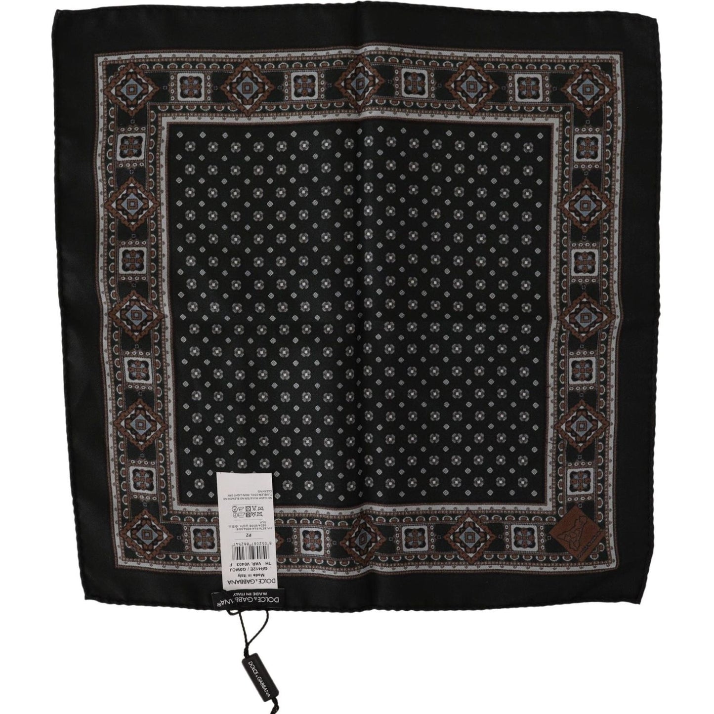 Dolce & Gabbana Elegant Black Silk Pocket Square Dolce & Gabbana