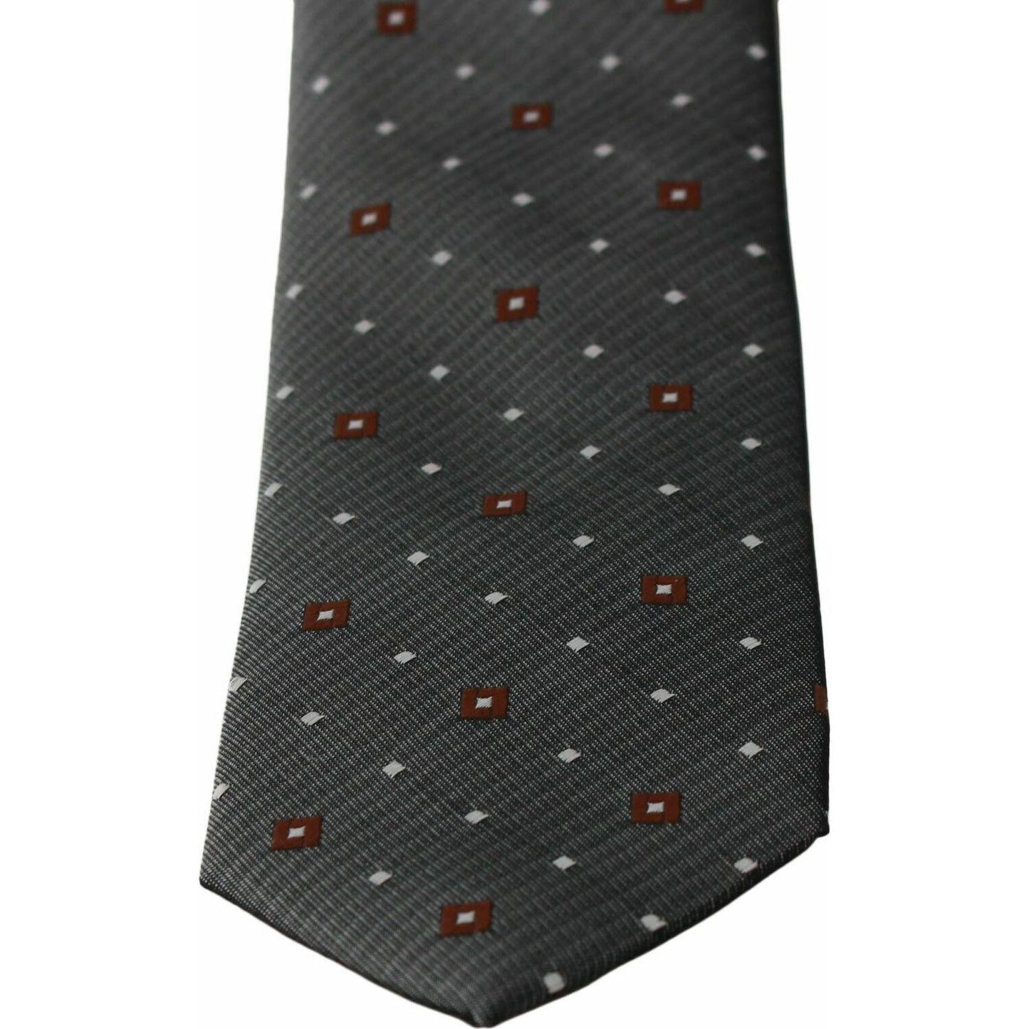 Elegant Gray Patterned Silk Blend Neck Tie