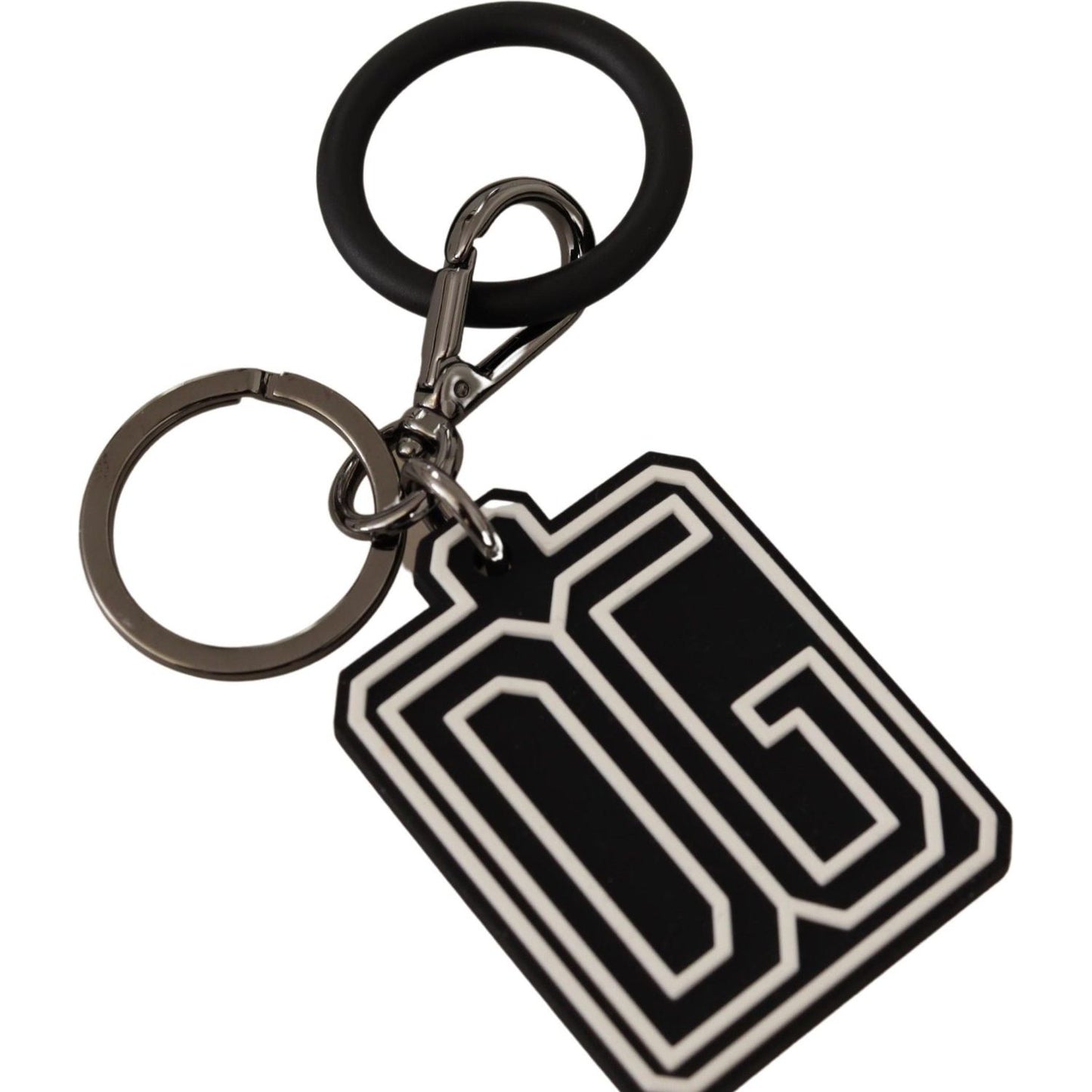 Elegant Silver & Rubber Designer Keyring