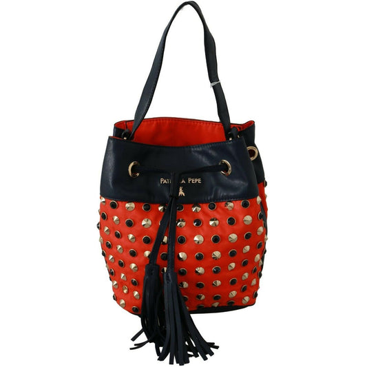 Chic Red Shoulder Tote with Leather Strap Patrizia Pepe