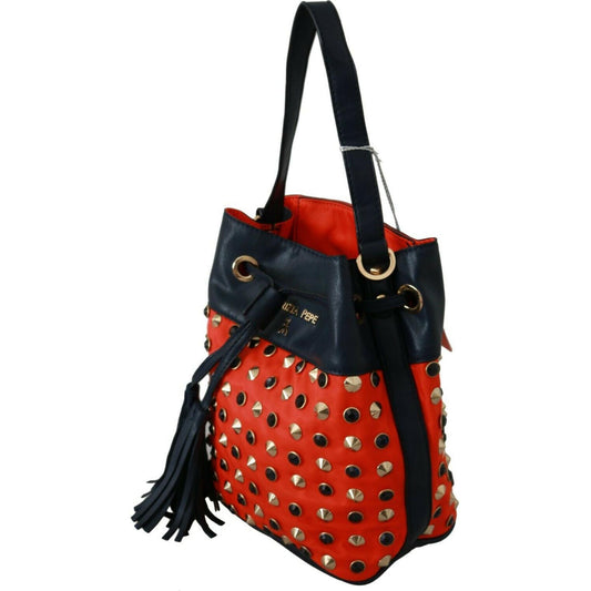 Chic Red Shoulder Tote with Leather Strap Patrizia Pepe