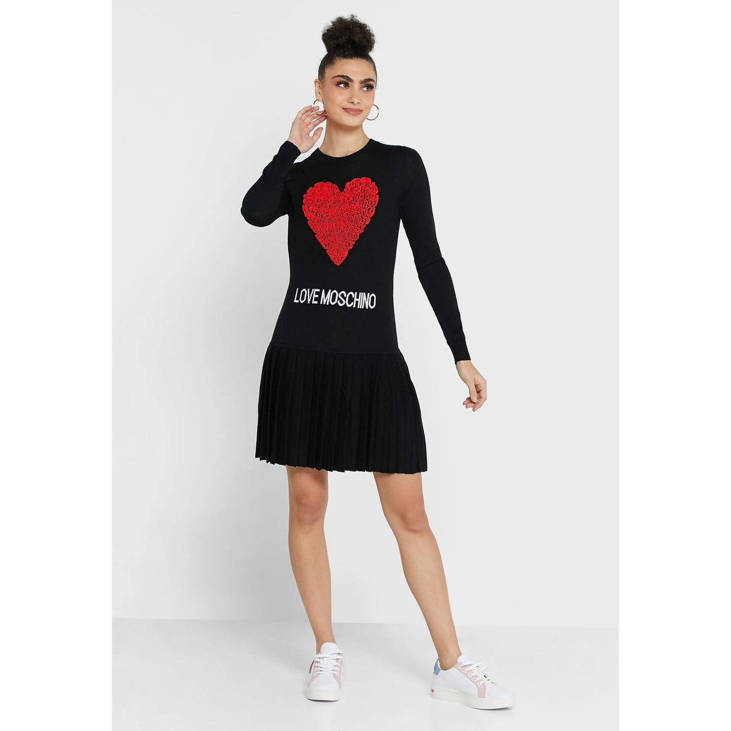 Enchanting Ruched Heart Knit Dress