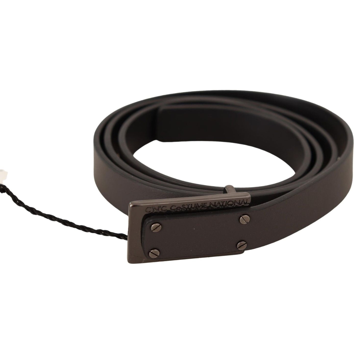 Elegant Leather Belt with Metal Buckle