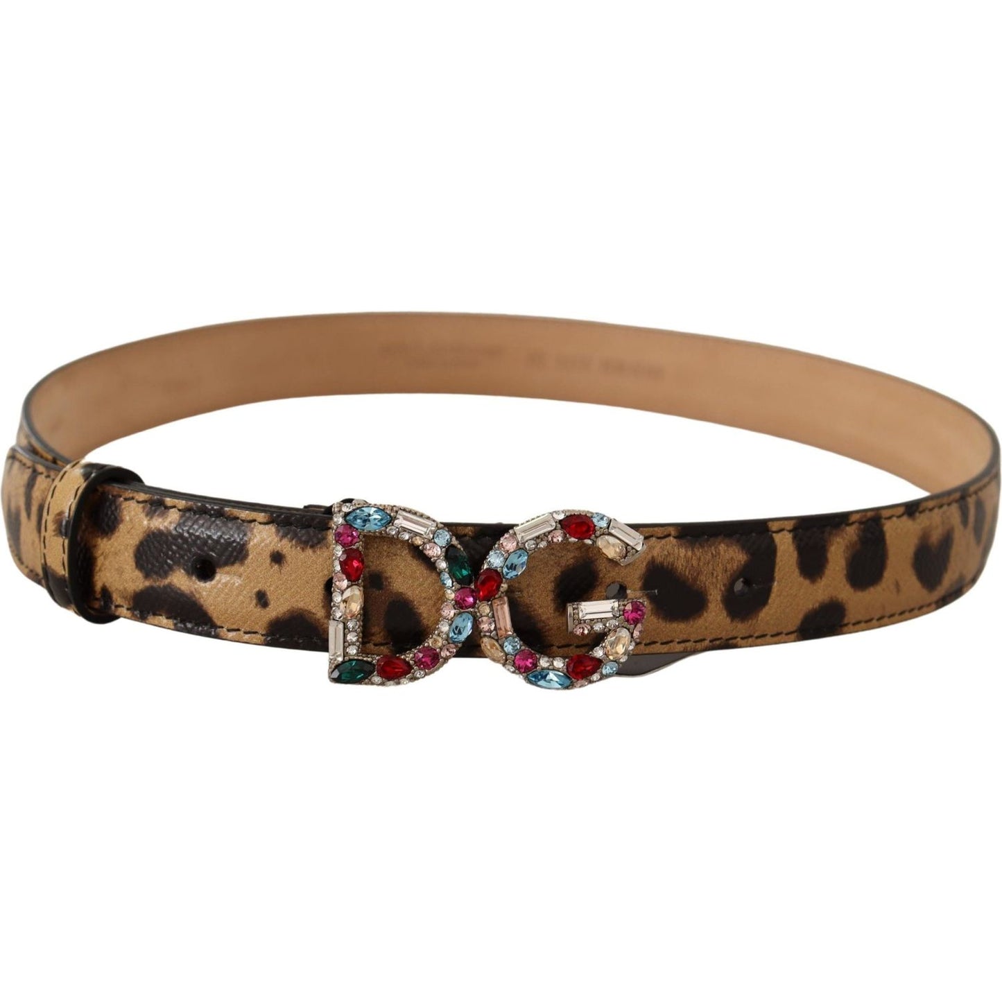 Elegant Crystal-Embellished Leopard Belt