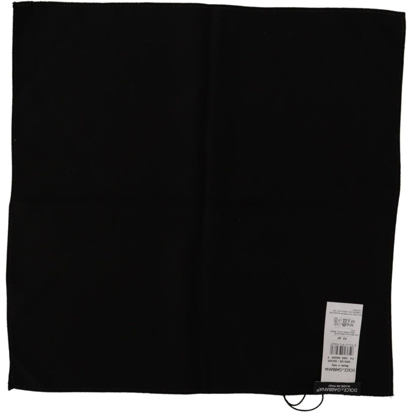 Elegant Black Silk Pocket Square