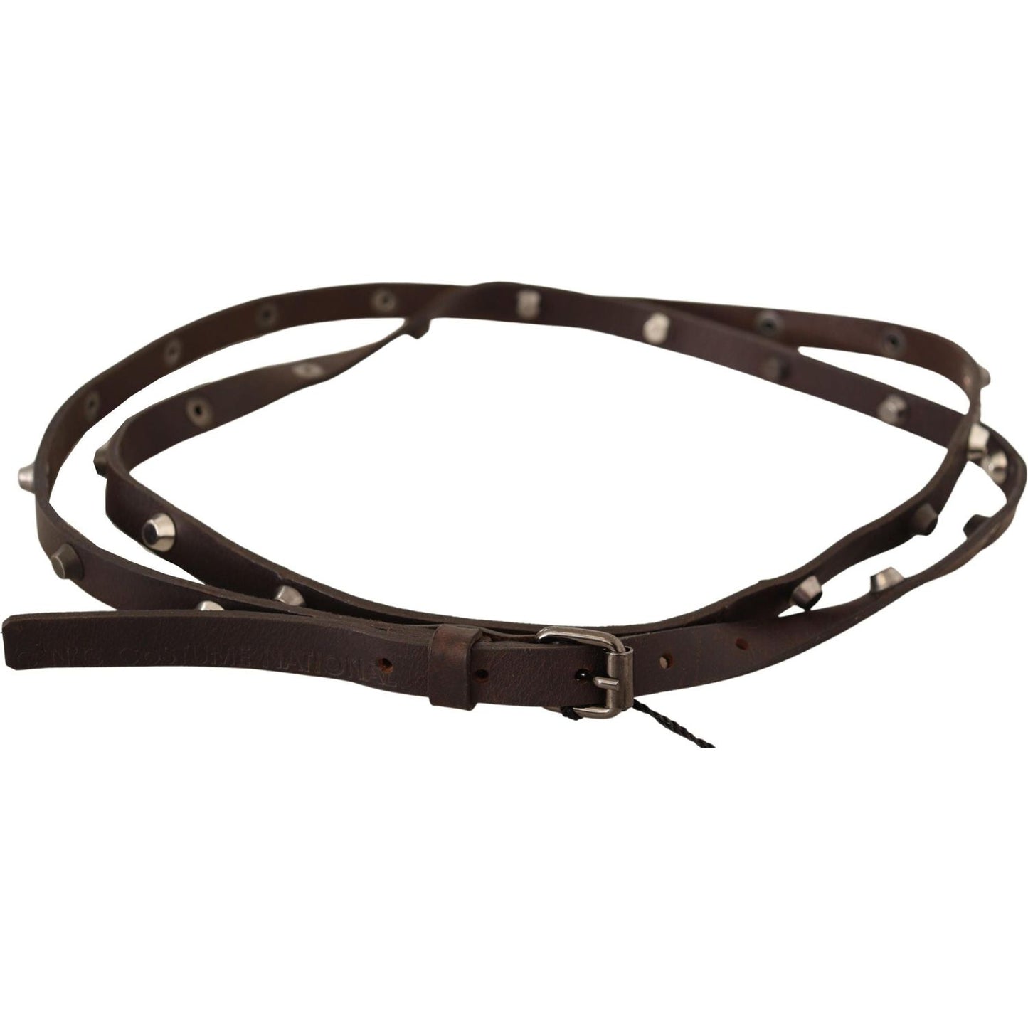 Chic Brown Leather Fashion Belt with Silver Buckle