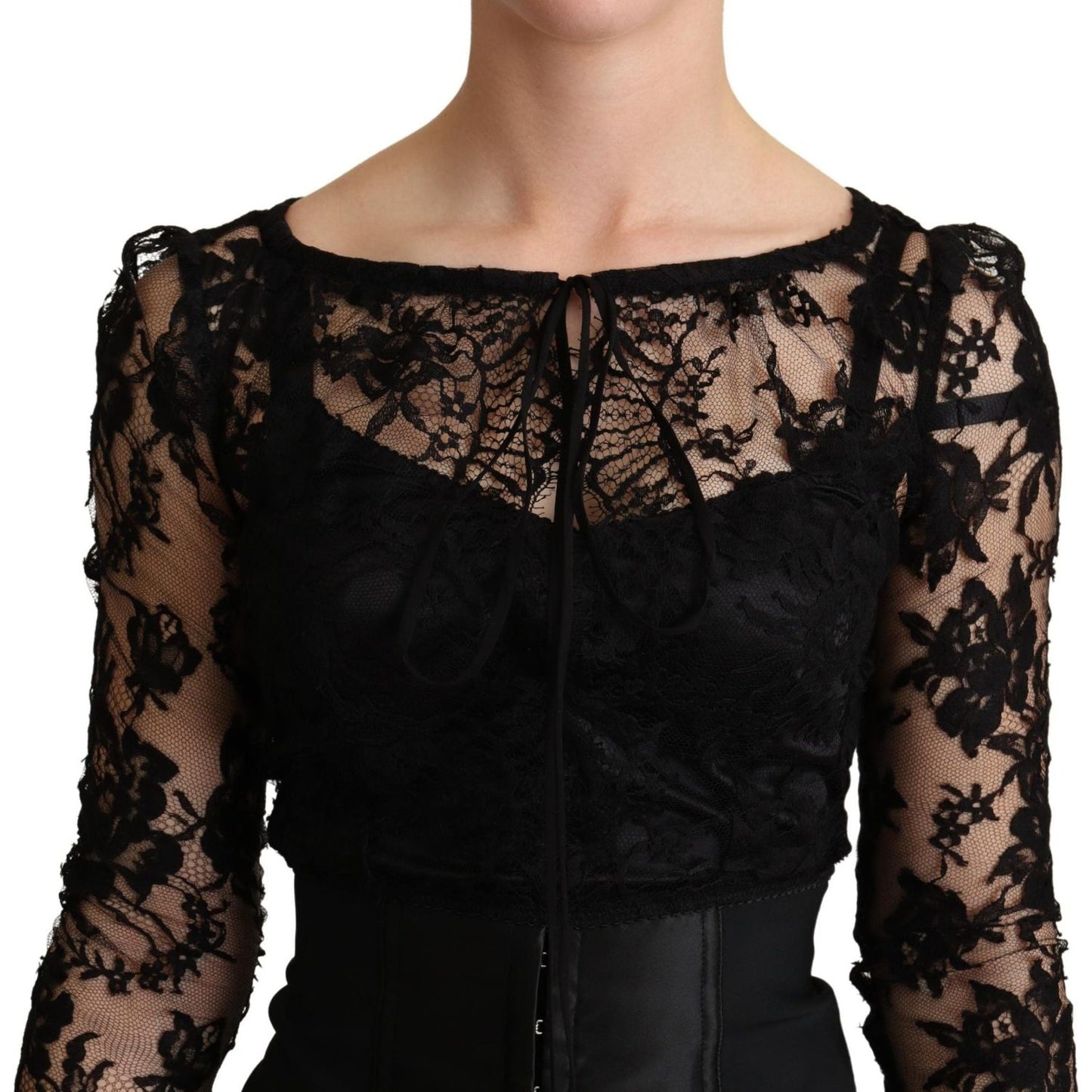 Elegant Black Lace Mini-Dress Delight