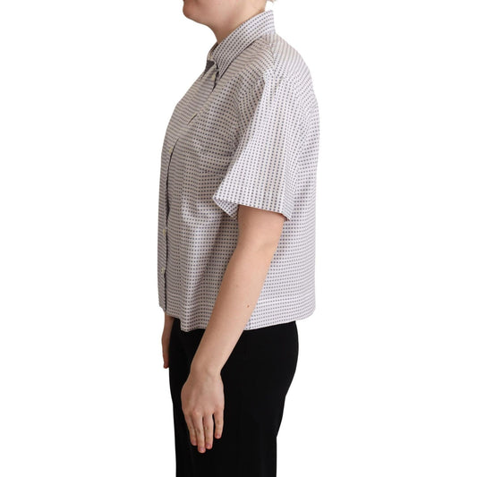 Elegant Polka Dots Collared Polo Top