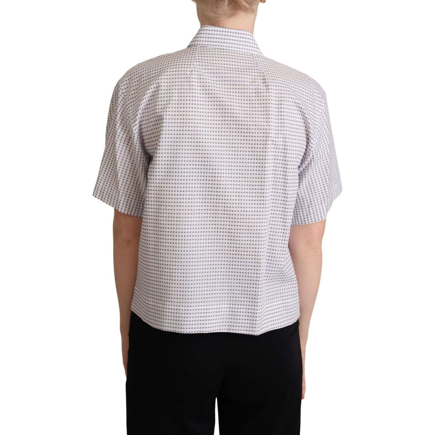 Elegant Polka Dots Collared Polo Top