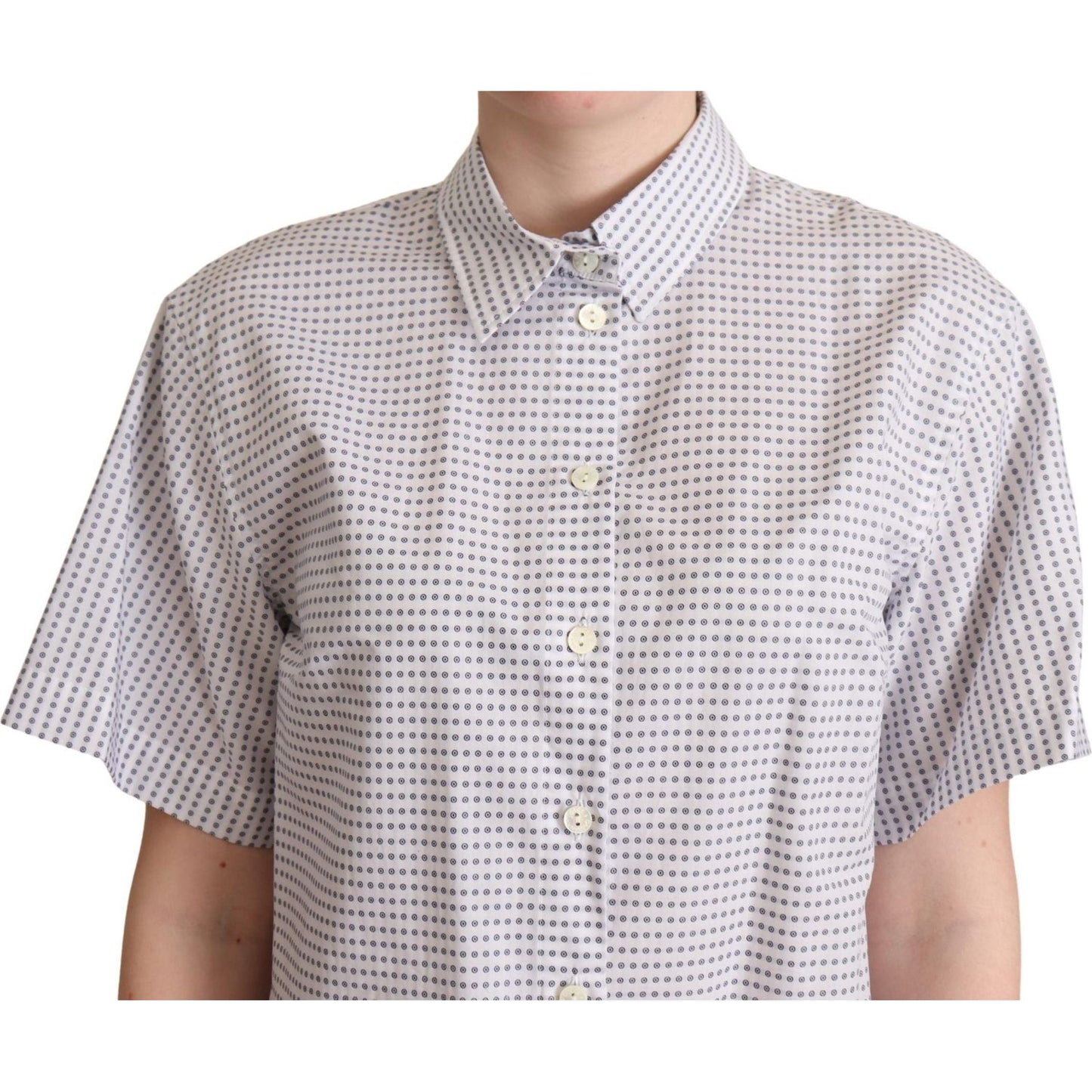 Elegant Polka Dots Collared Polo Top