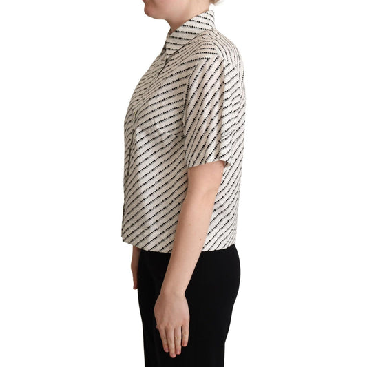 Elegant Dotted Cotton Polo Top