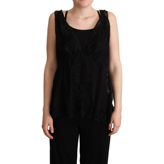 Lustrous Silk-Blend Lace Trim Camisole