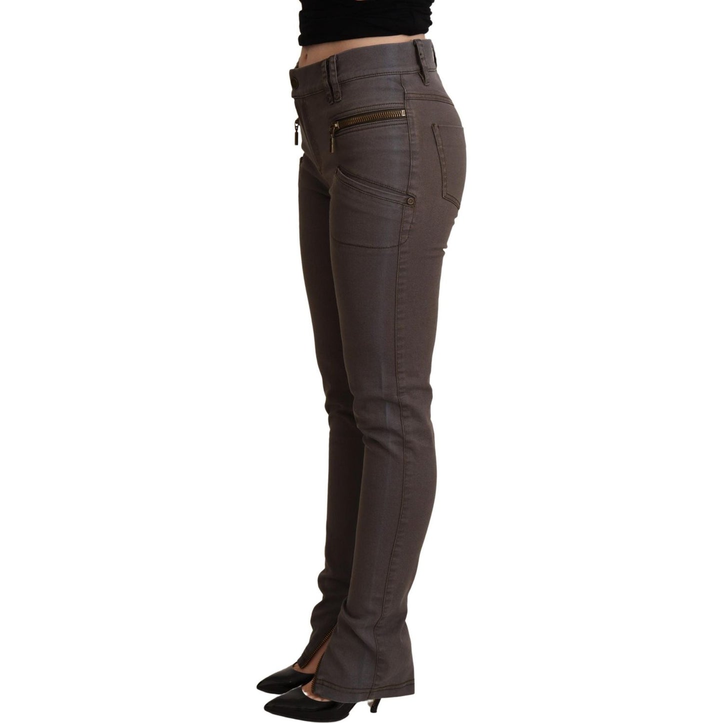 Chic Brown Slim-Fit Skinny Jeans