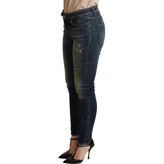 Elegant Slim-Fit Dark Blue Skinny Jeans