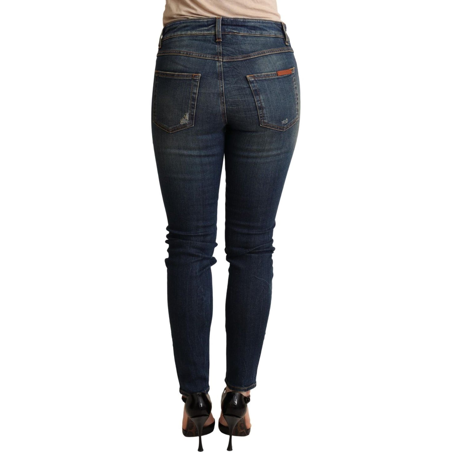 Elegant Slim-Fit Dark Blue Skinny Jeans