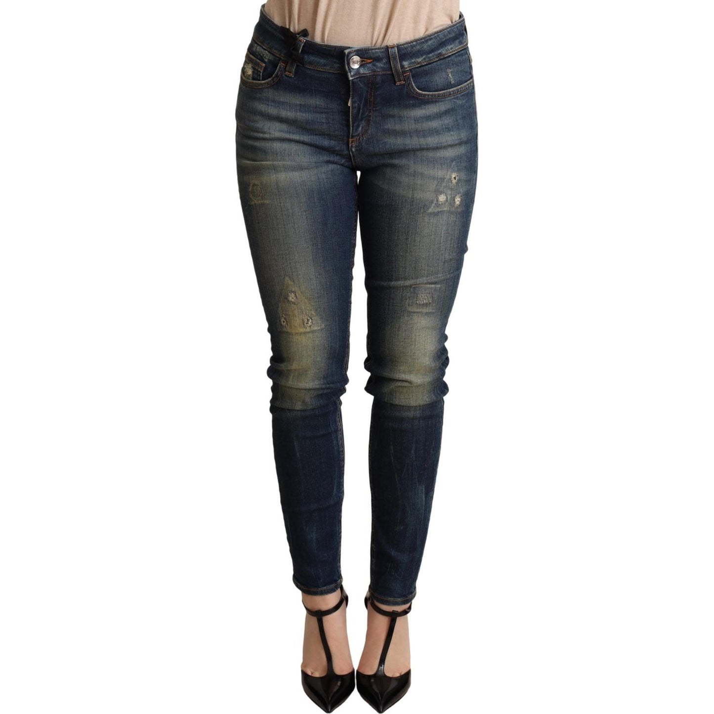 Elegant Slim-Fit Dark Blue Skinny Jeans