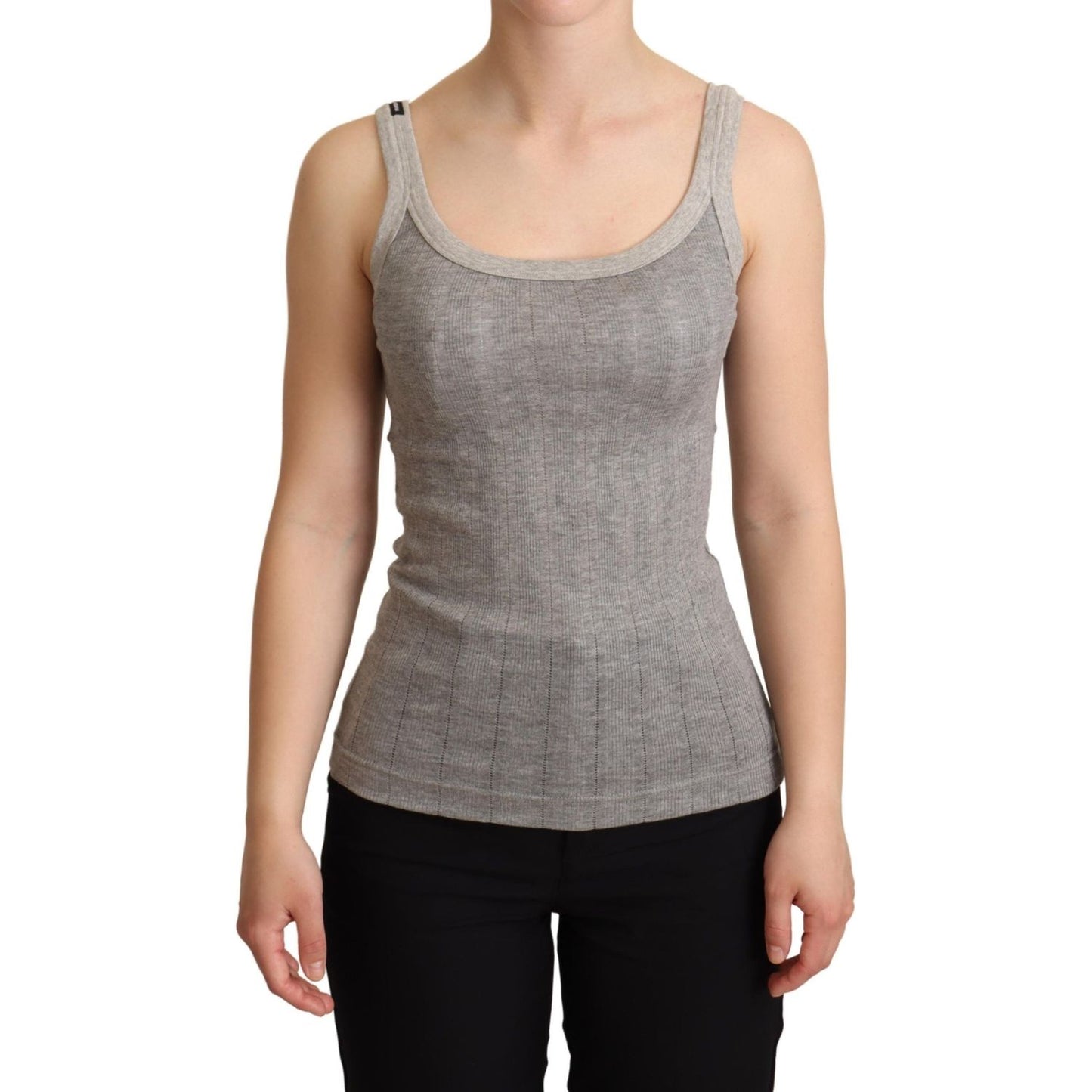 Chic Sleeveless Gray Tank Top