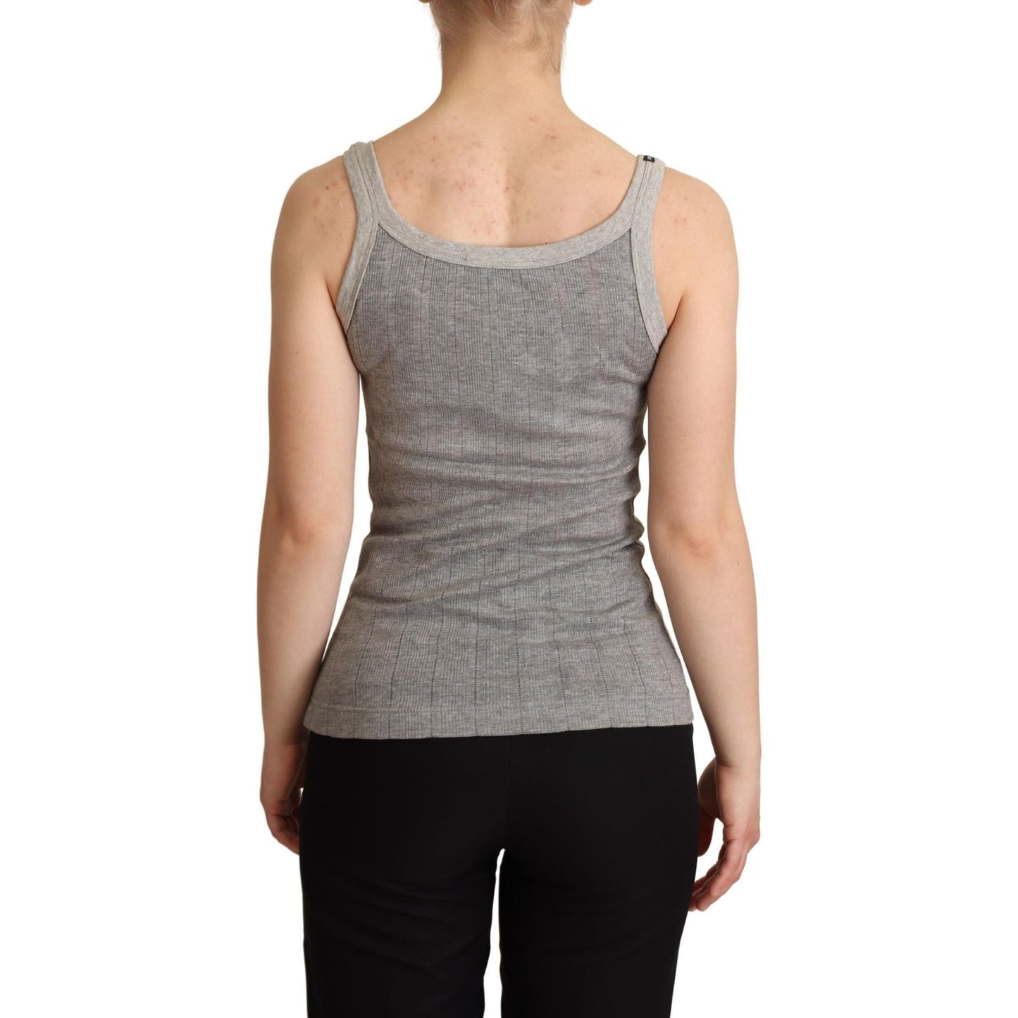 Chic Sleeveless Gray Tank Top