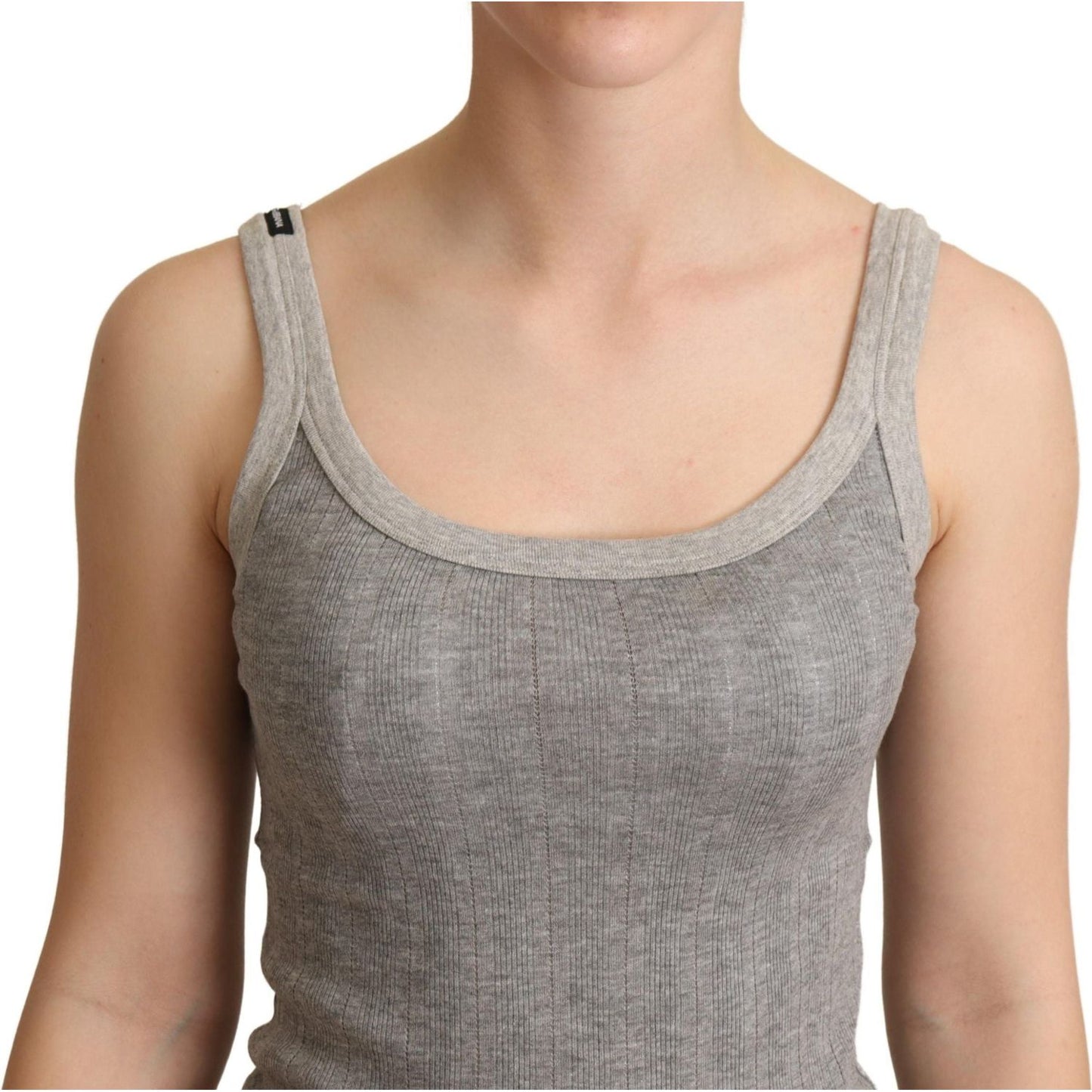 Chic Sleeveless Gray Tank Top