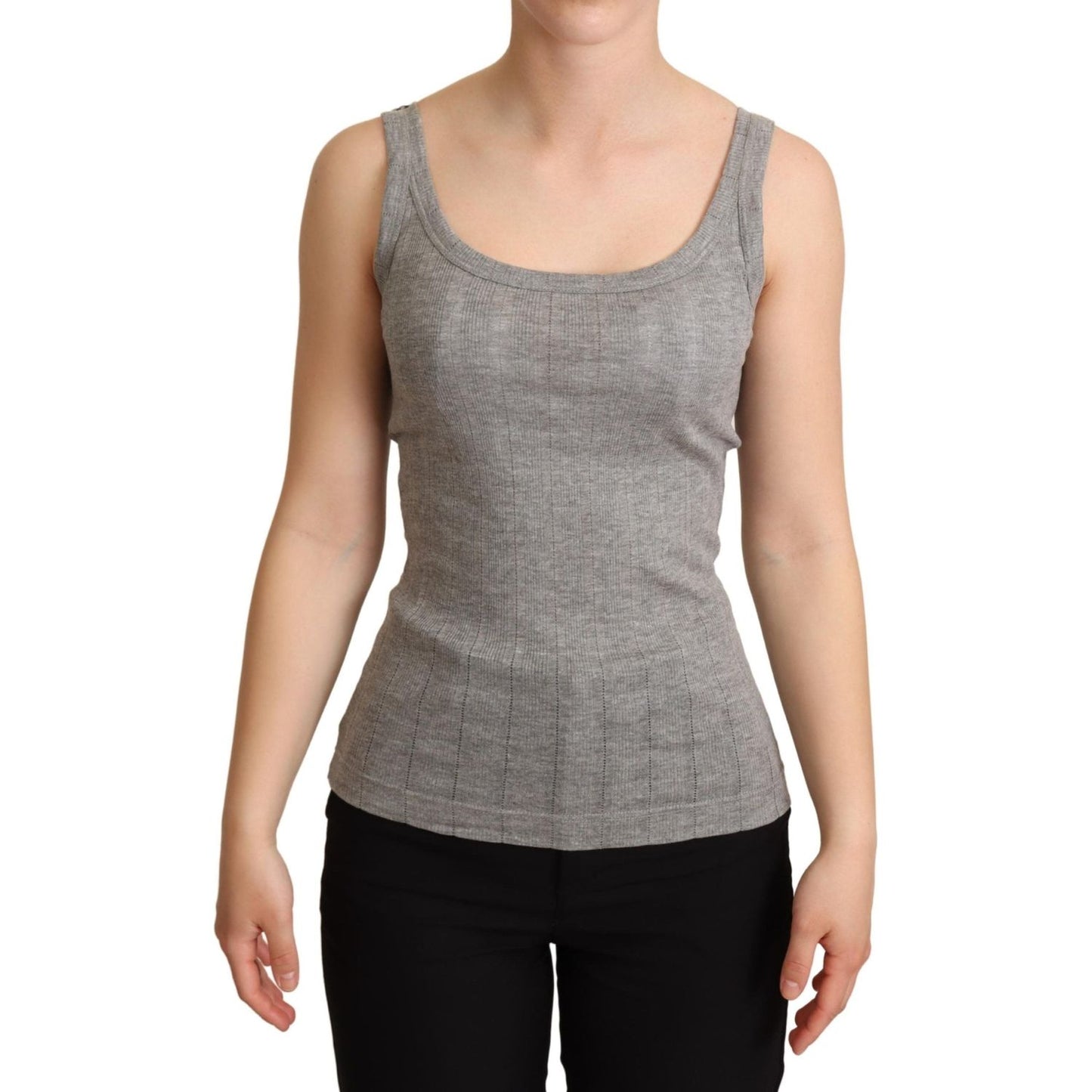 Elegant Sleeveless Gray Tank Top