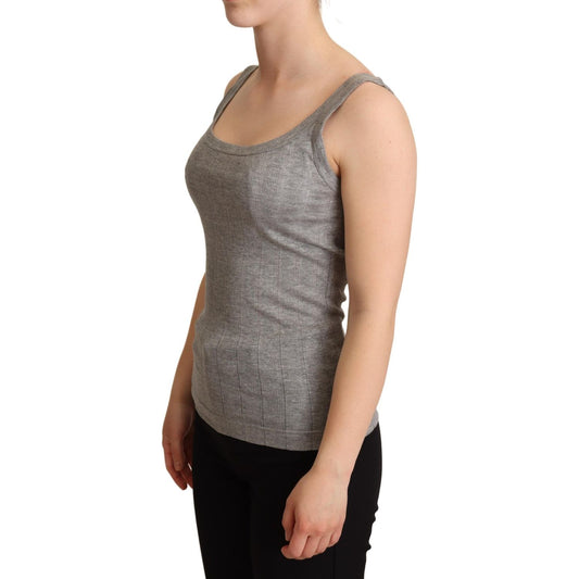 Elegant Sleeveless Gray Tank Top