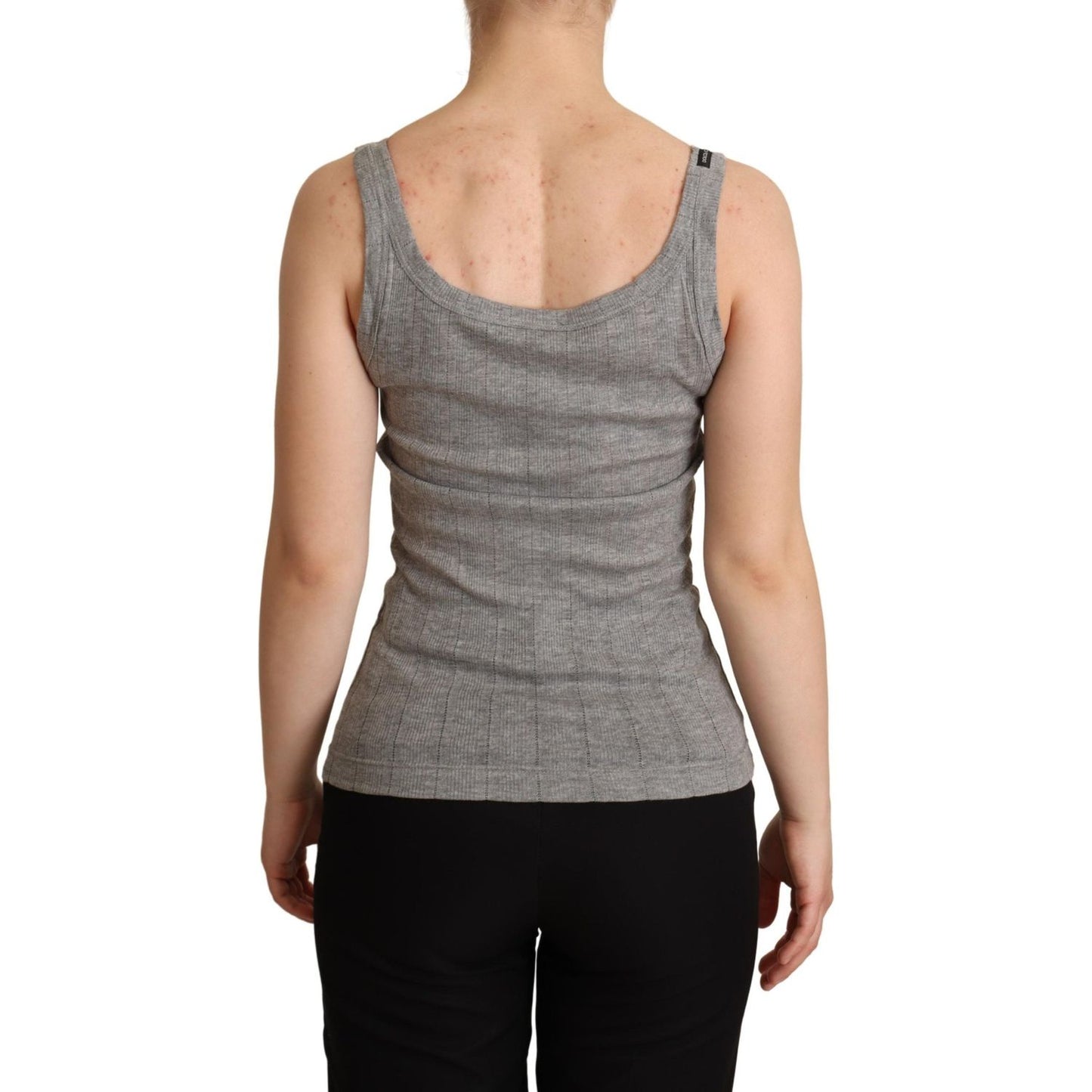 Elegant Sleeveless Gray Tank Top