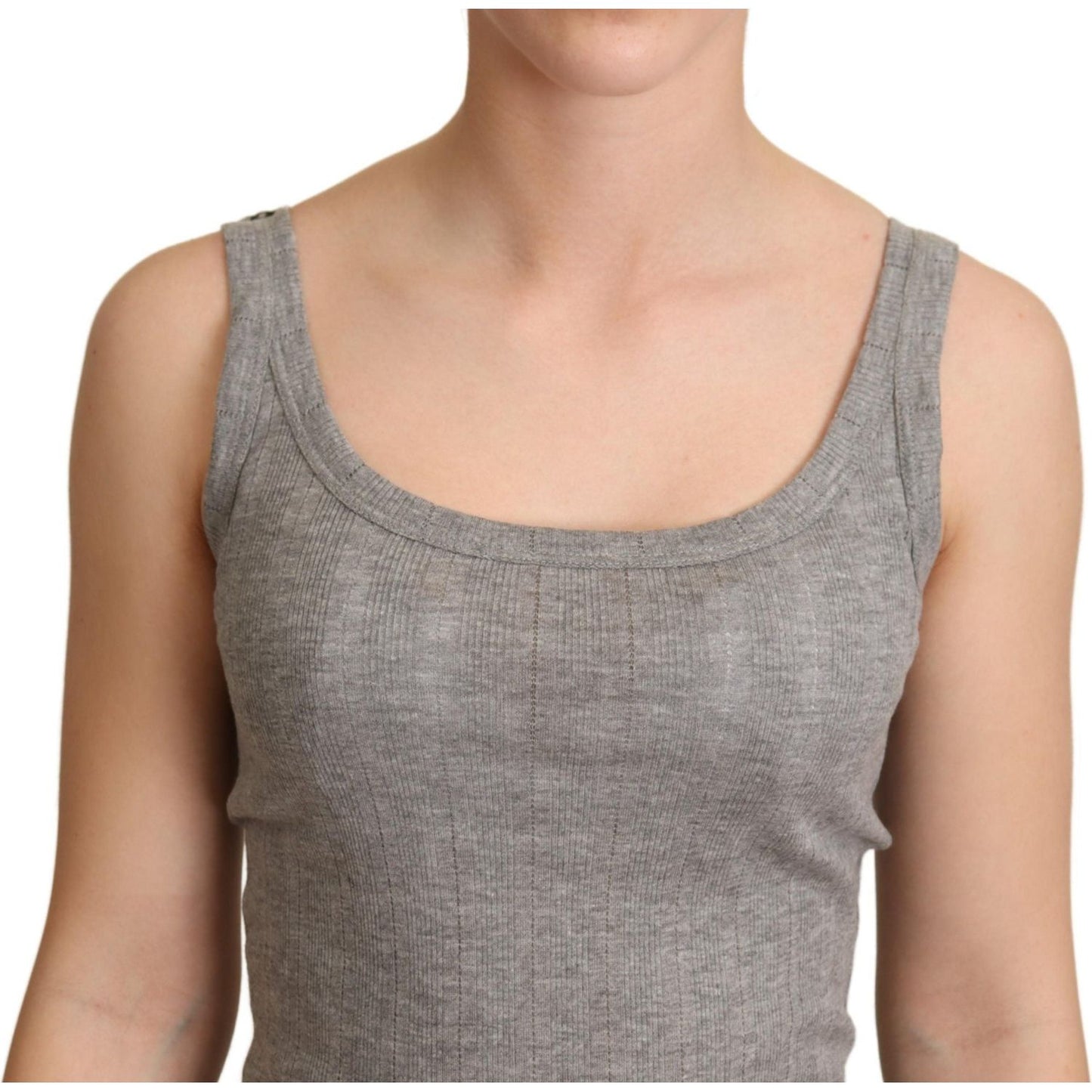 Elegant Sleeveless Gray Tank Top