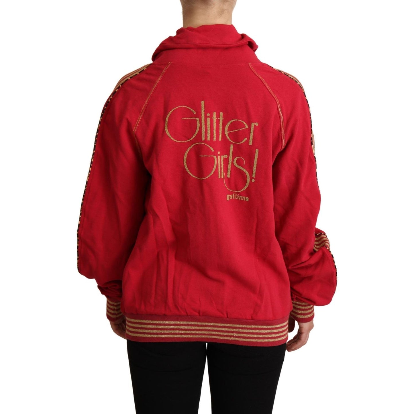 Radiant Red Cotton Full Zip Hooded Jacket