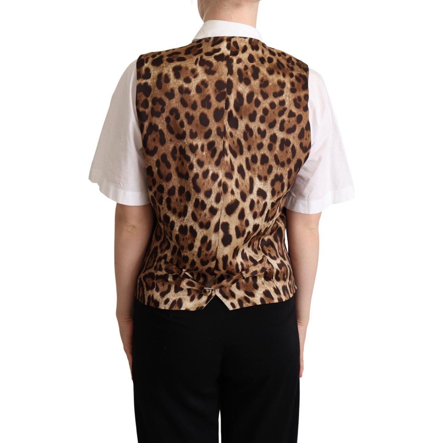 Elegant Leopard Print Sleeveless Vest